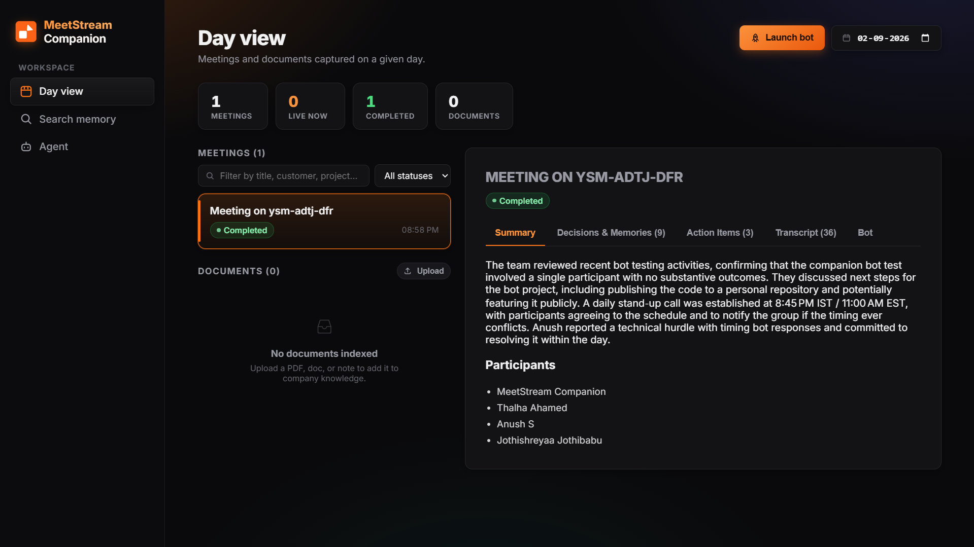 MeetStream Companion